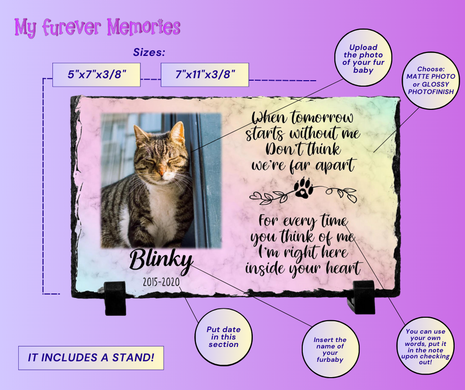 Cat Memorial Gifts Plaque When tomorrow starts without me Personalized Keepsake