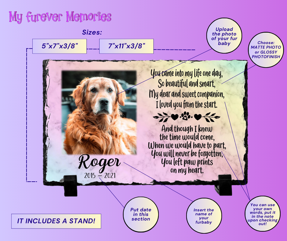 Unique Rainbow Bridge Pet loss Personalized Dog Memorial Plaque You left paw prints on my heart Personalized Picture Keepsake