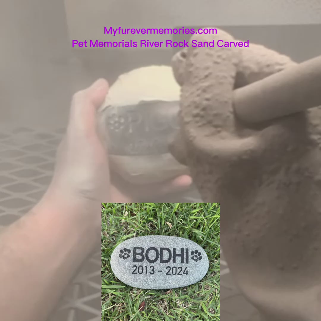 Pet Grave Marker Custom Engraved Pet Memorial Stone Paw Prints