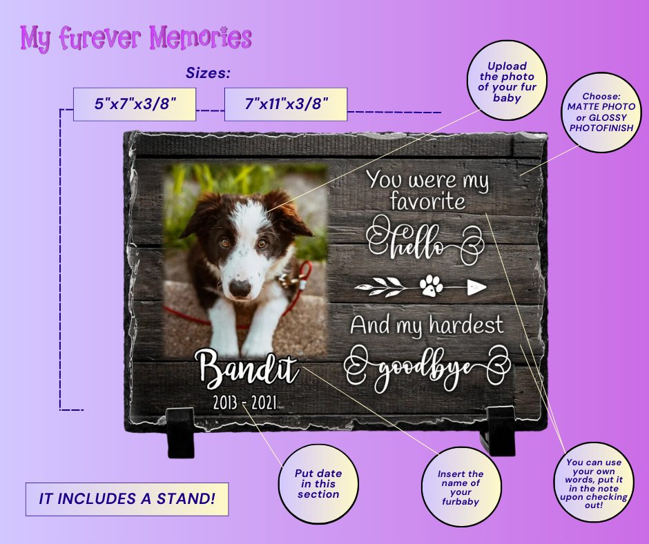 Personalized Dog Memorial You Were My Favorite Hello and My Hardest Goodbye Personalized Picture Keepsake