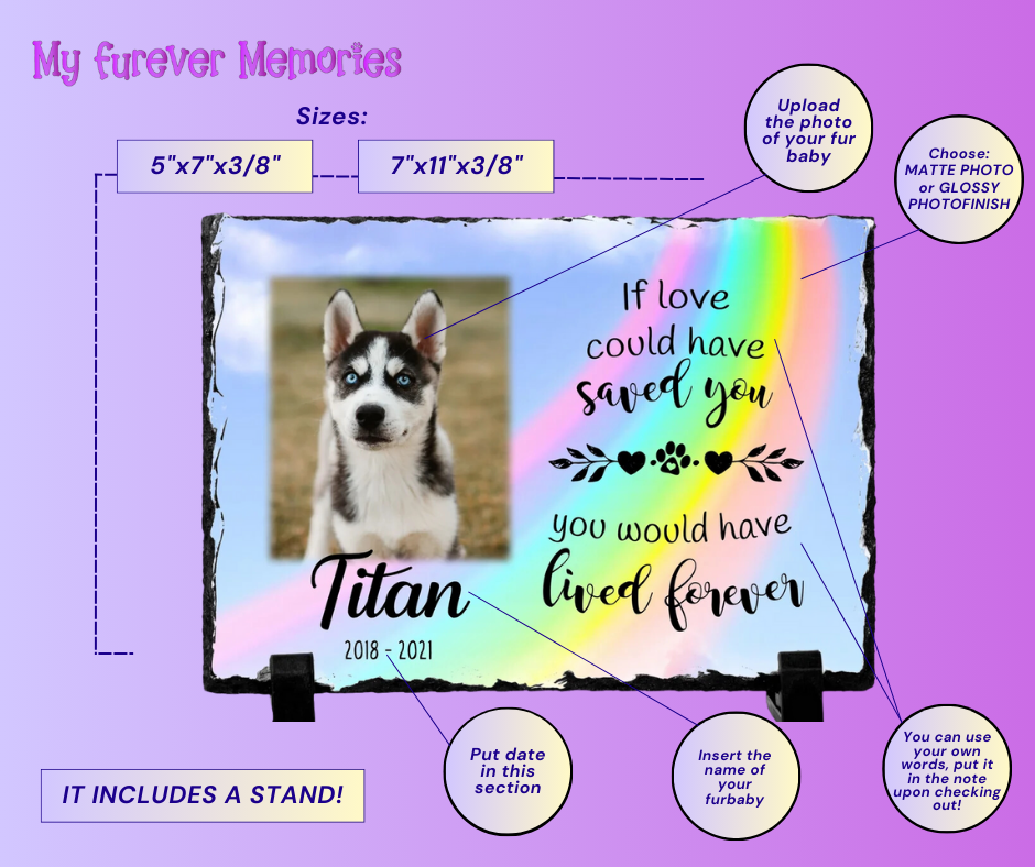 Personalized Dog Memorial Plaque If love alone could have saved you Personalized Picture Keepsake
