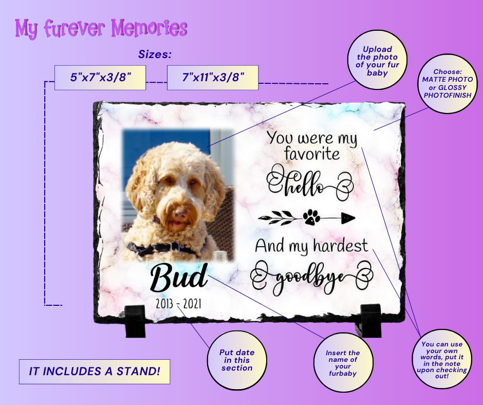 Personalized Dog Memorial Plaque You Were My Favorite Hello and My Hardest Goodbye Personalized Picture Keepsake