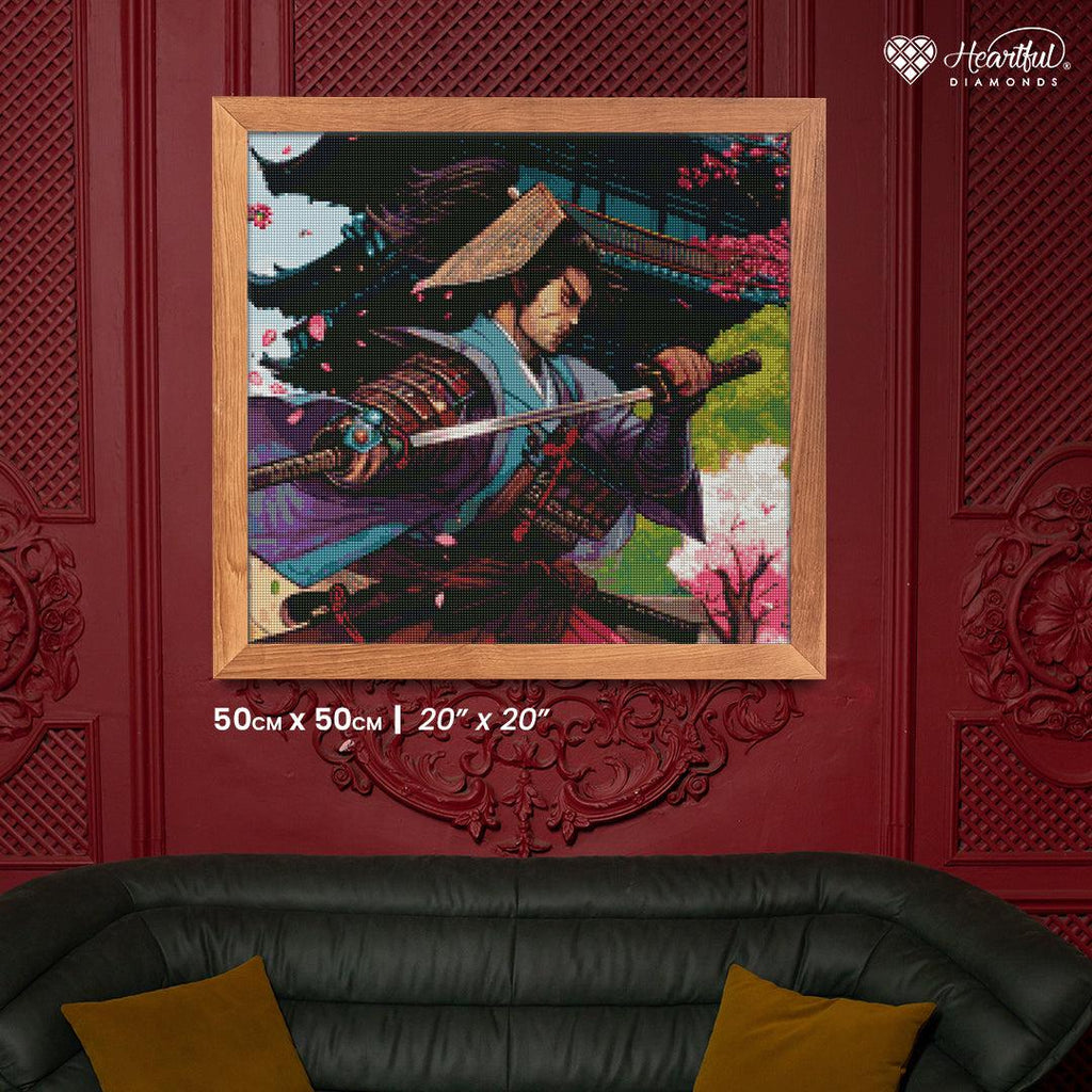 Samurai in Bloom — Diamond Painting Kit