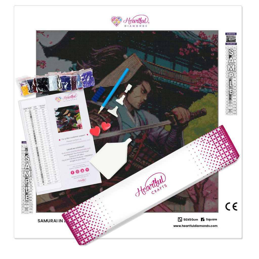 Samurai in Bloom — Diamond Painting Kit
