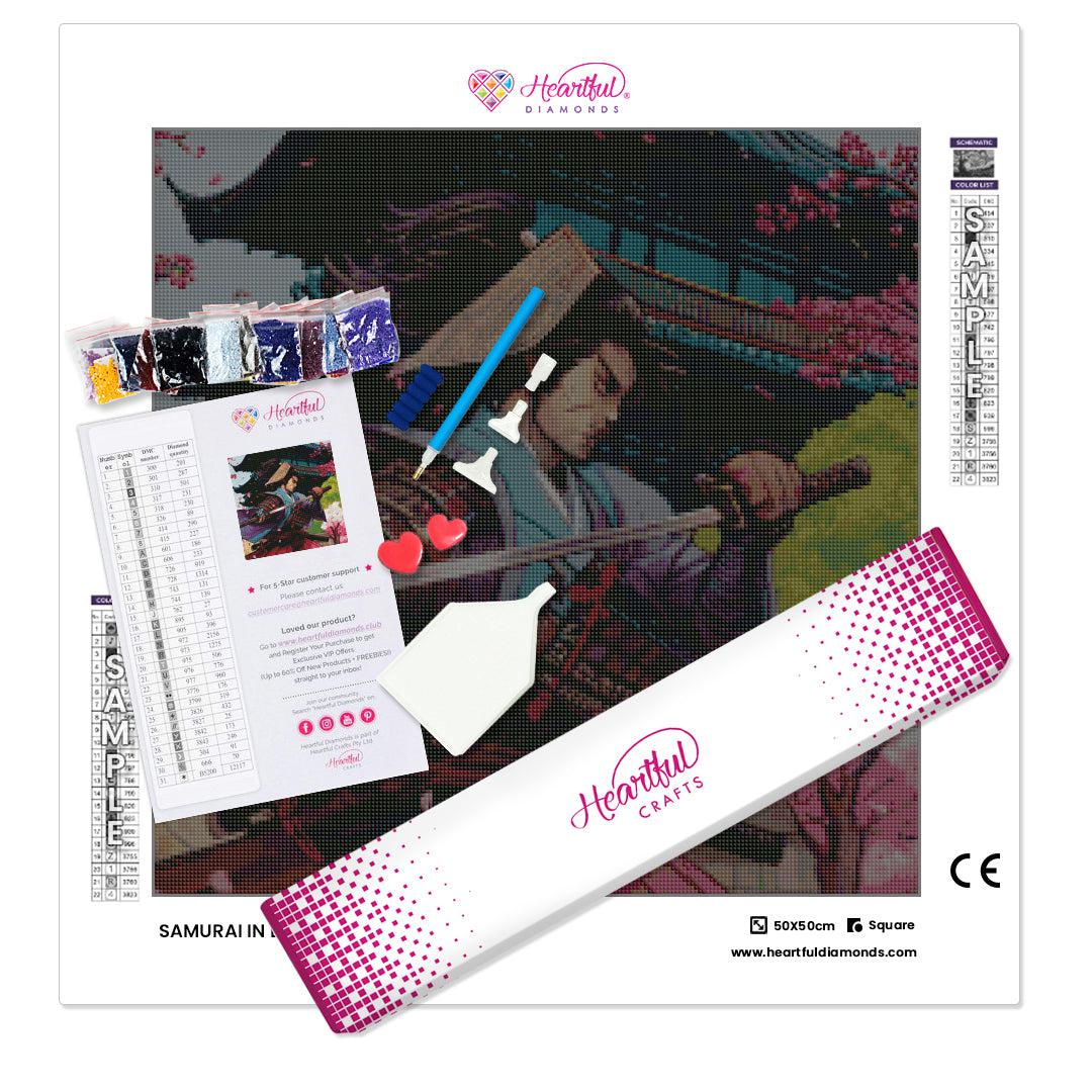 Samurai in Bloom — Diamond Painting Kit