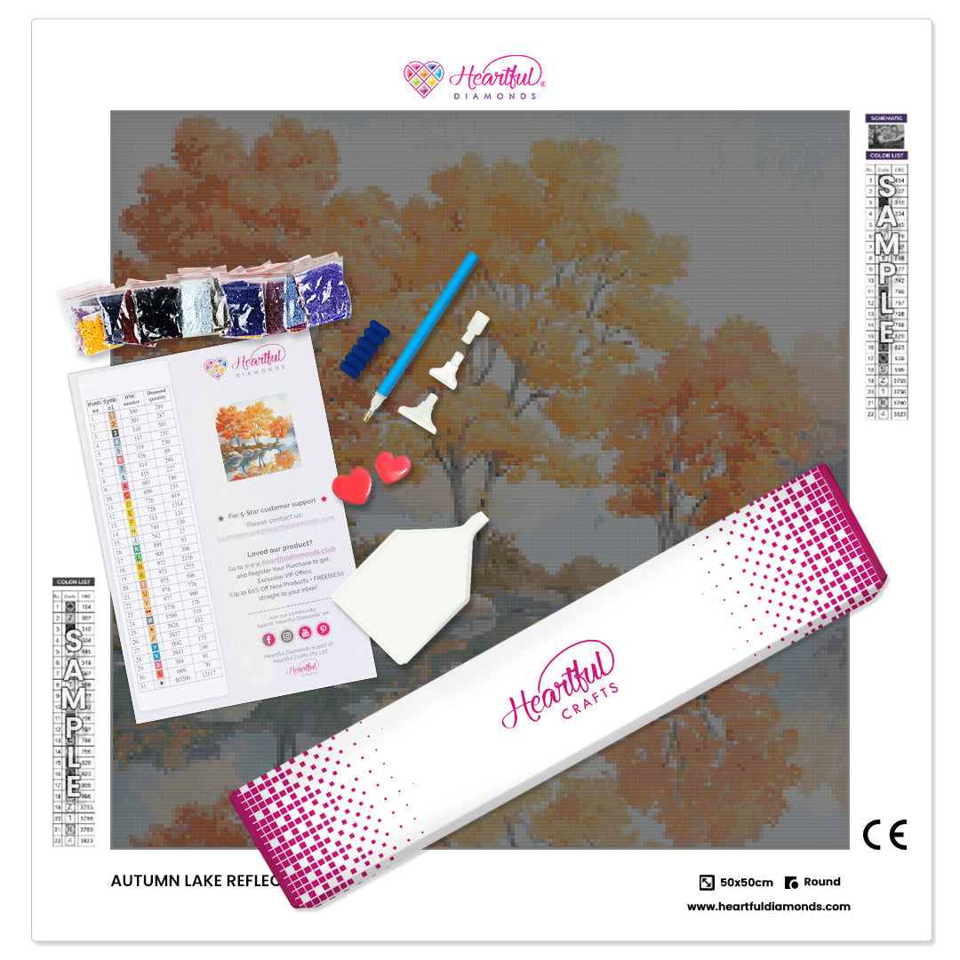 Autumn Lake Reflection — Diamond Painting Kit