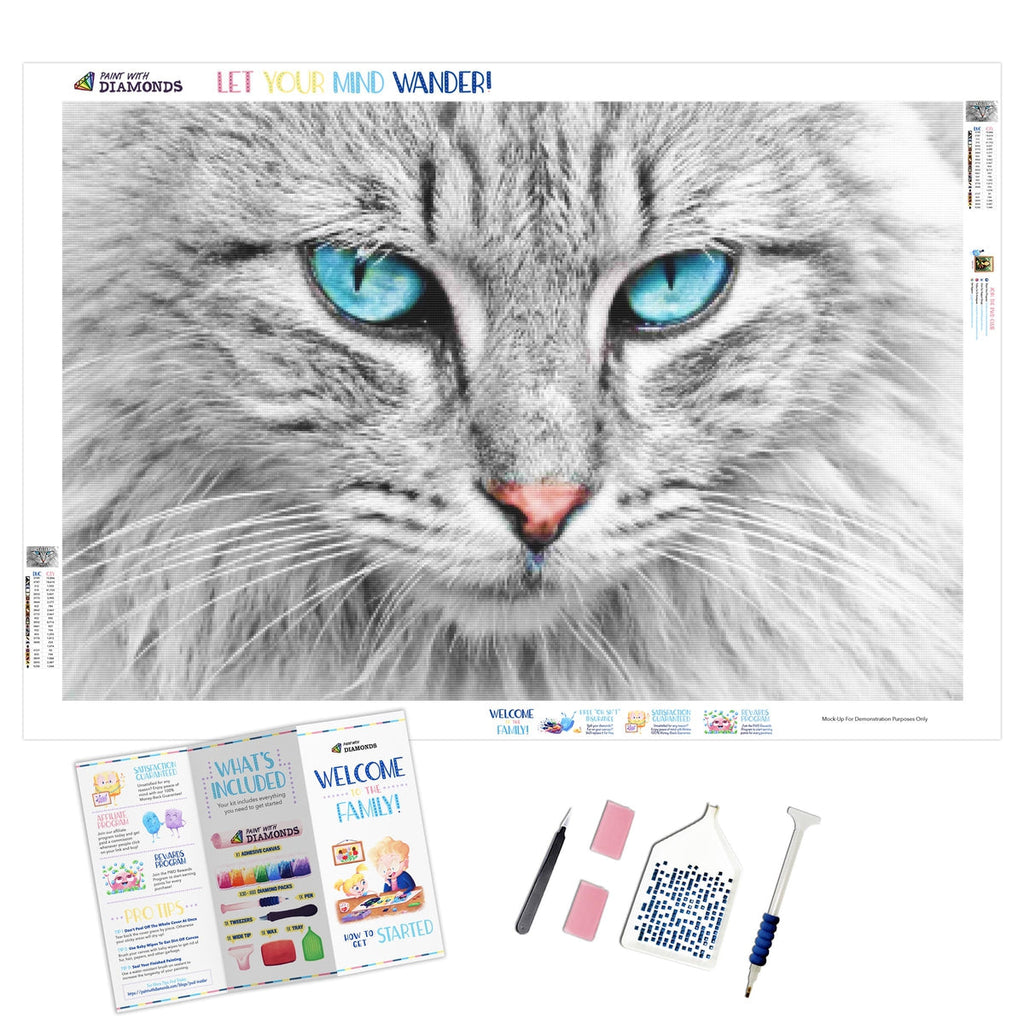 Baby Blue Kitty Eyes — Diamond Painting Kit