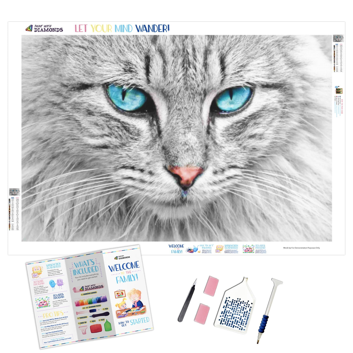 Baby Blue Kitty Eyes — Diamond Painting Kit