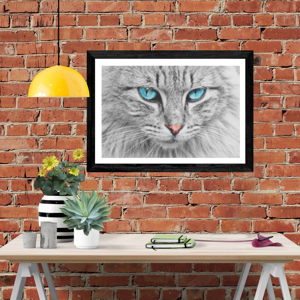 Baby Blue Kitty Eyes — Diamond Painting Kit