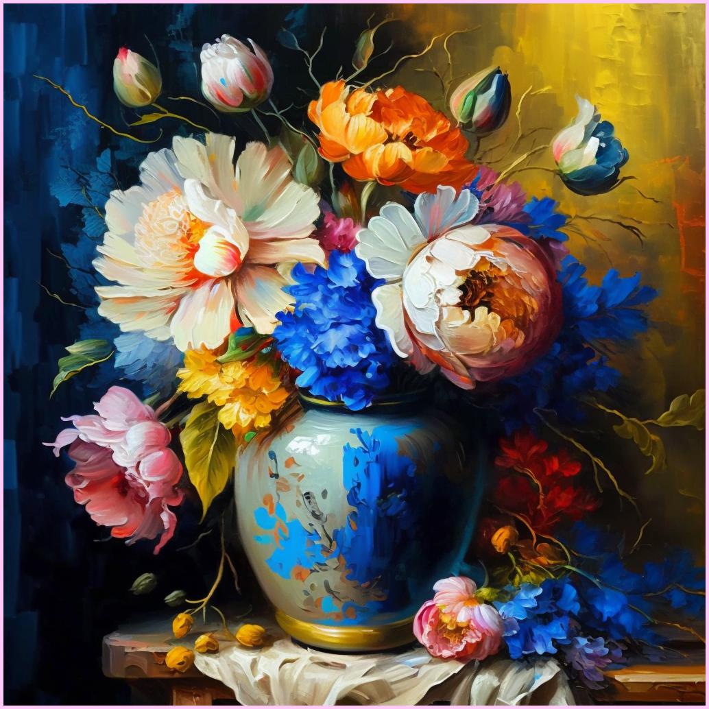 Bouquet of Bright Blooms — Diamond Painting Kit