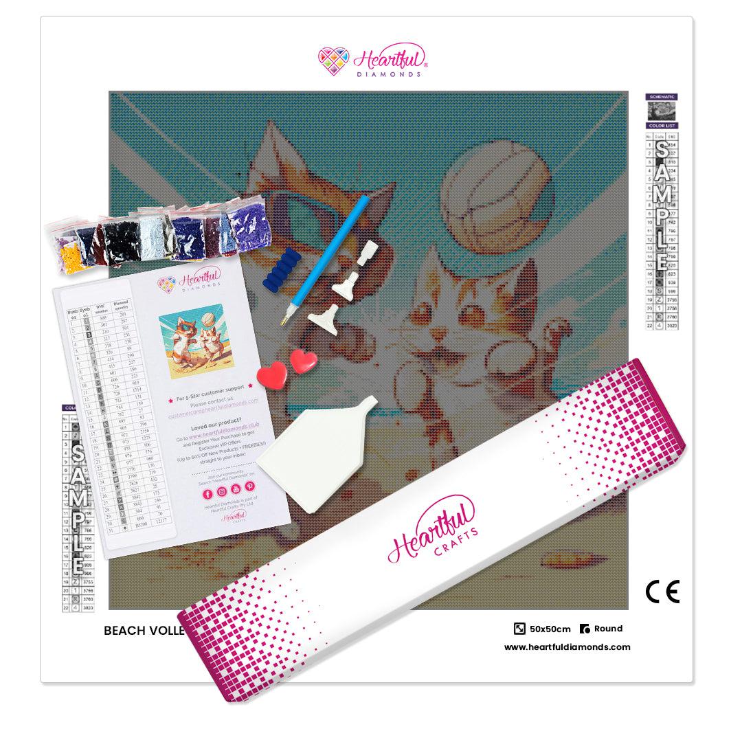 Beach Volleyball Cats — Diamond Painting Kit