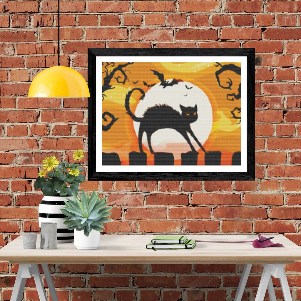 Cat On The Fence — Diamond Painting Kit