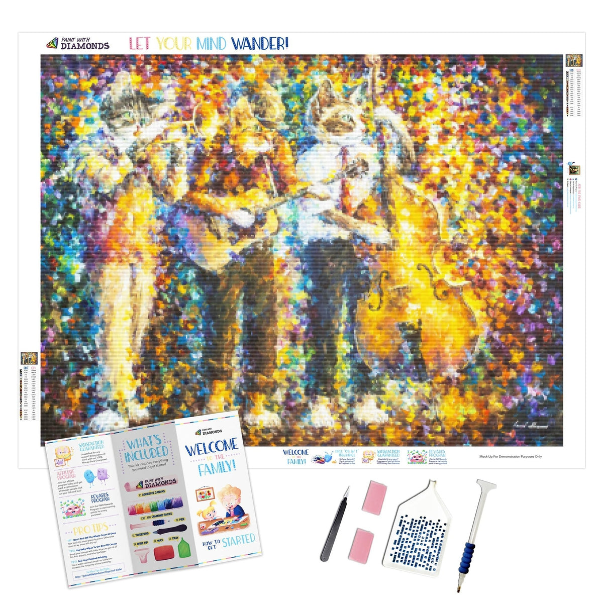 Cat Trio — Diamond Painting Kit