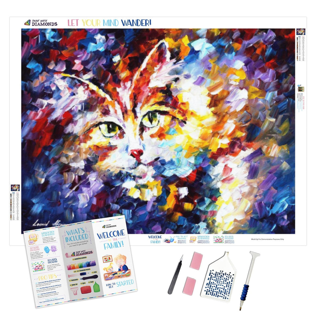 Cat by Afremov — Diamond Painting Kit