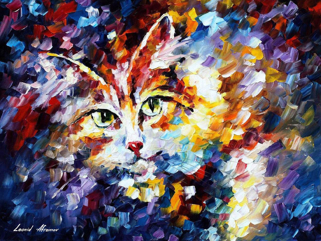Cat by Afremov — Diamond Painting Kit