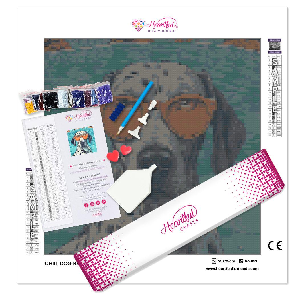 Chill Dog by the Pool — Starter Diamond Painting Kit