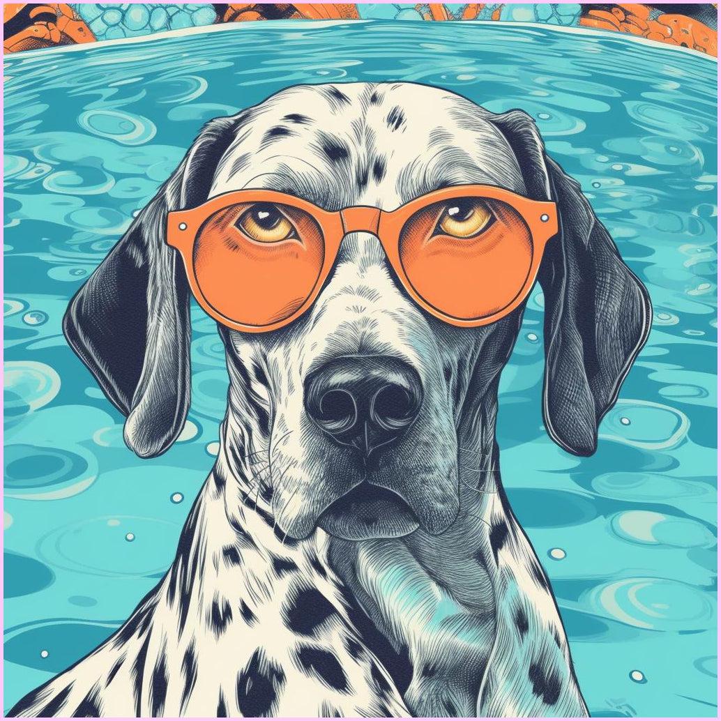 Chill Dog by the Pool — Starter Diamond Painting Kit