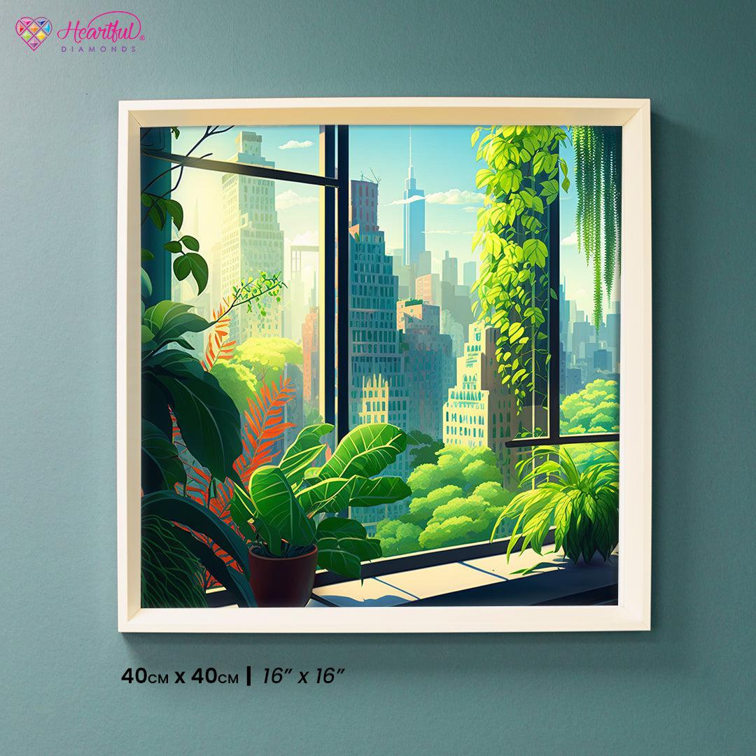 City Jungle Window — Diamond Painting Kit