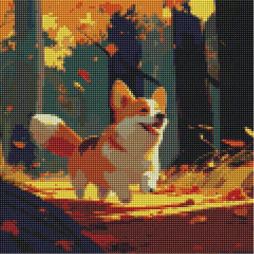 Autumn Corgi Adventure — Starter Diamond Painting Kit