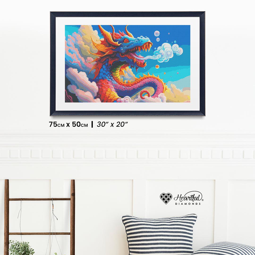 Happy Dragon in Sky — Diamond Painting Kit