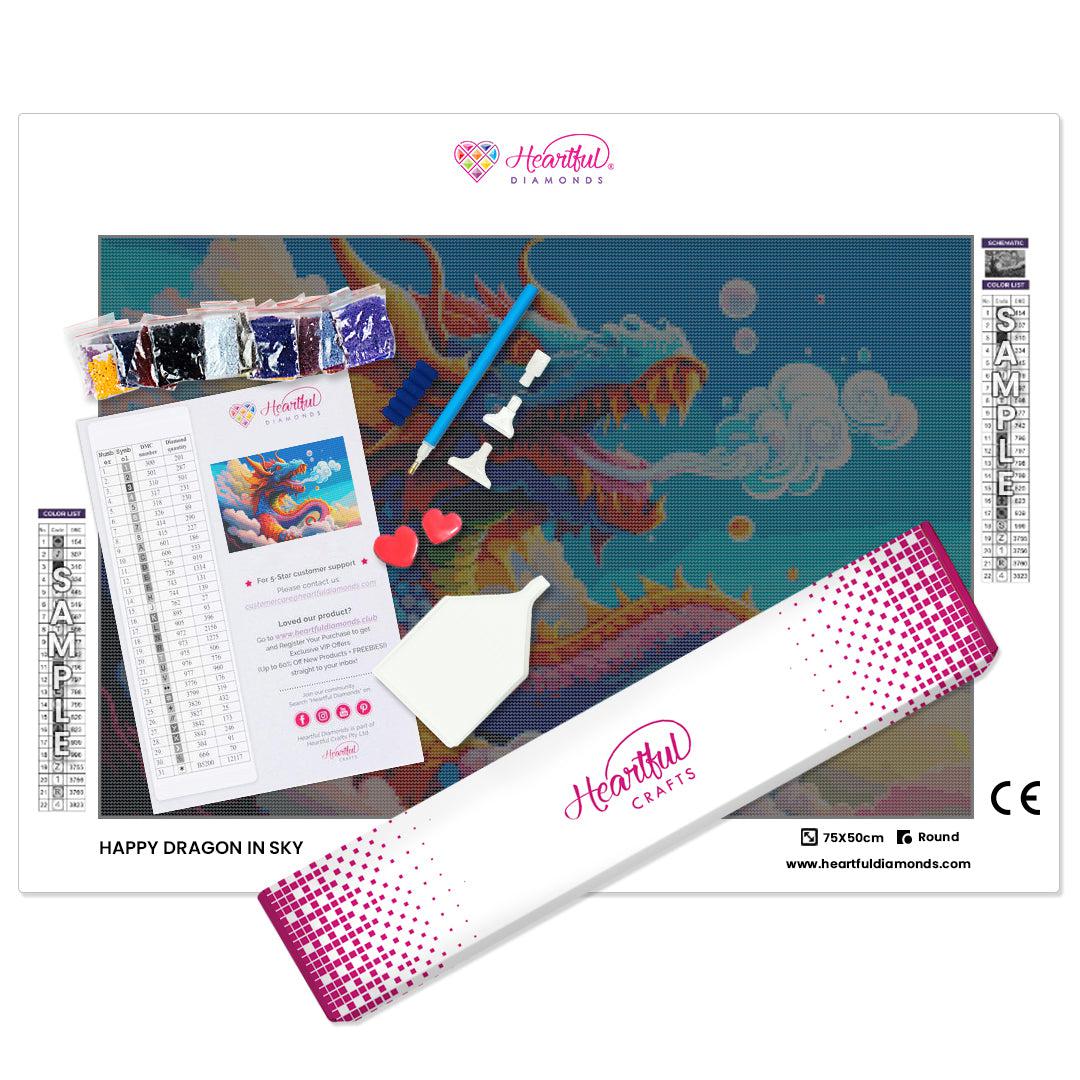 Happy Dragon in Sky — Diamond Painting Kit