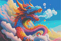 Happy Dragon in Sky — Diamond Painting Kit