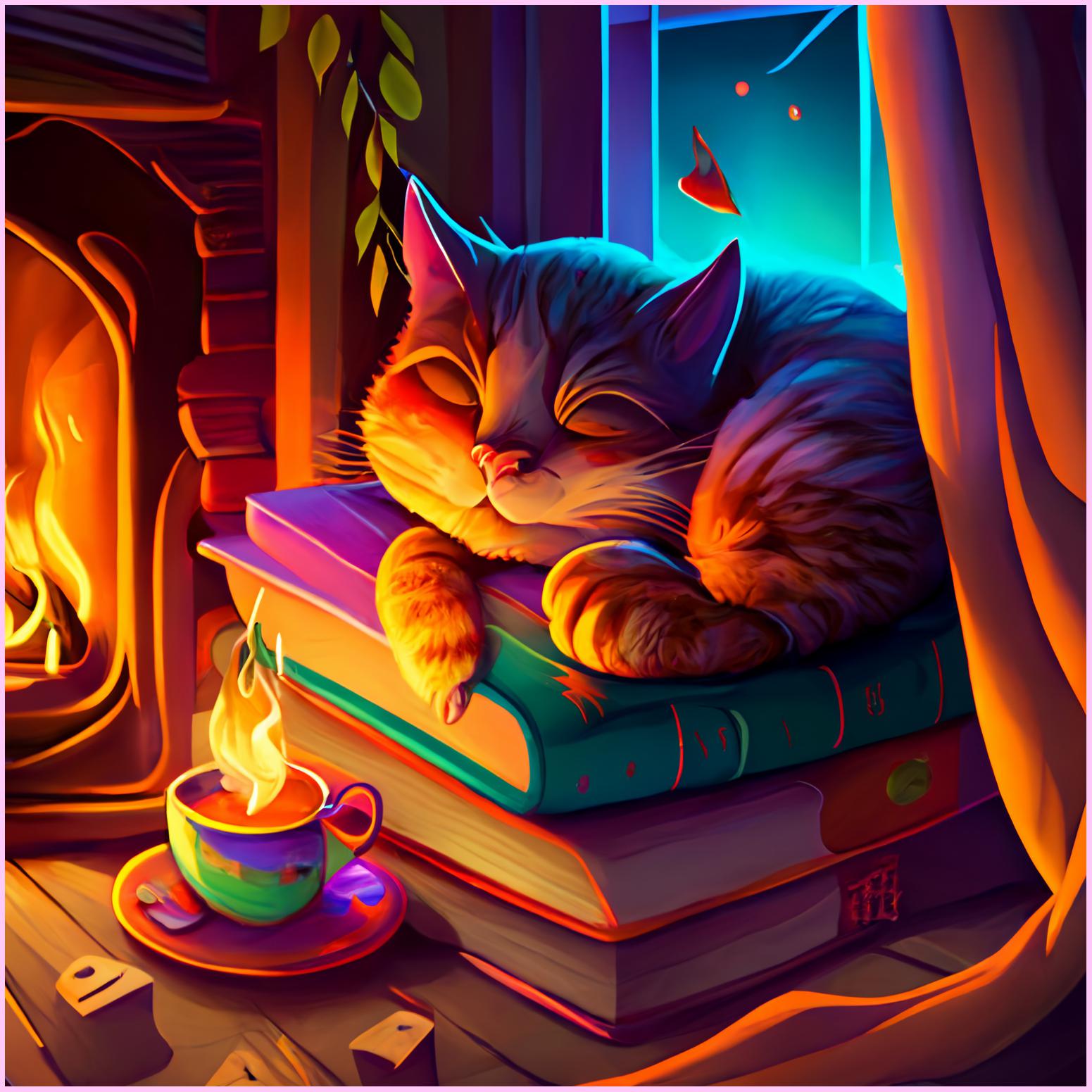 Dreaming Cat — Diamond Painting Kit