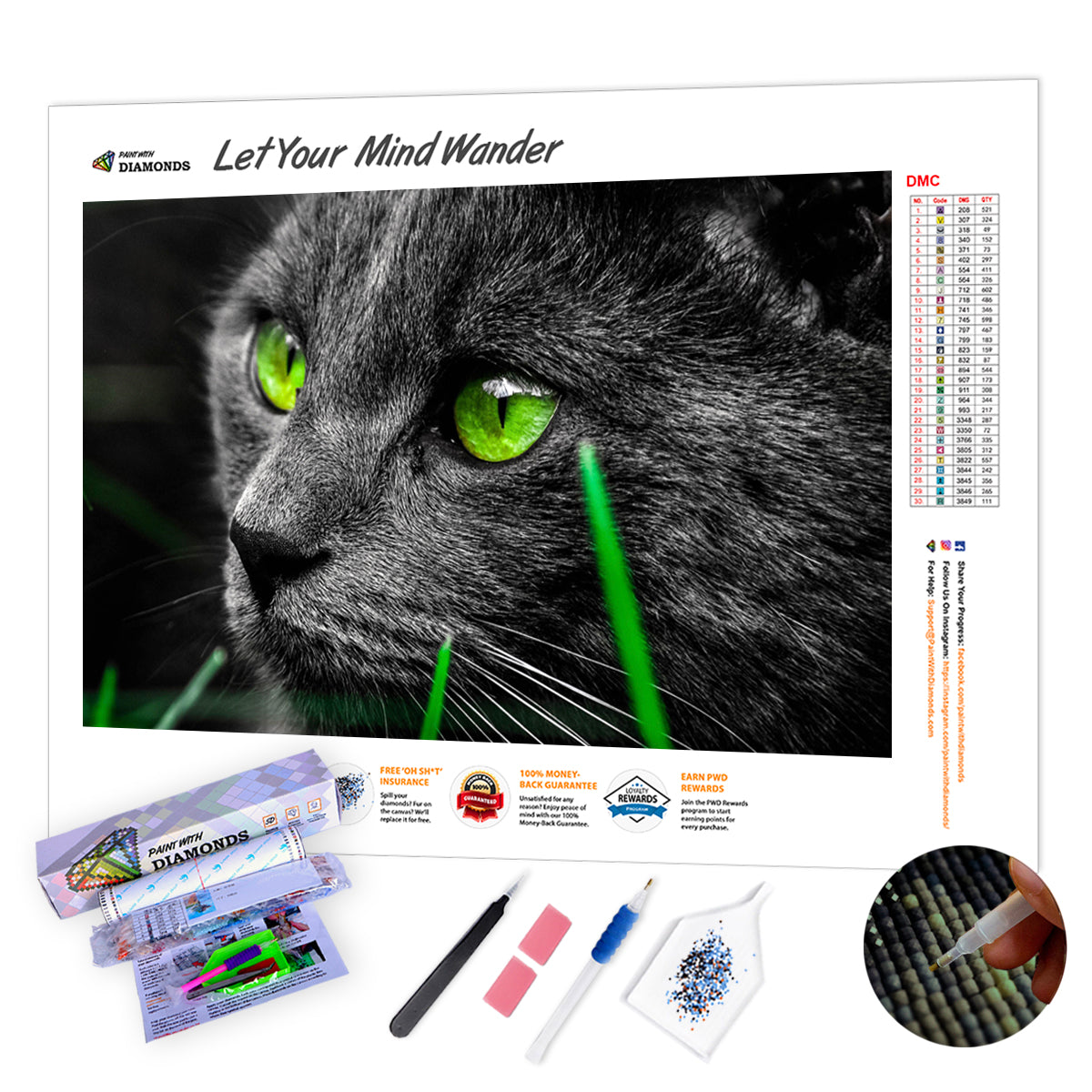 Emerald Eyes — Diamond Painting Kit