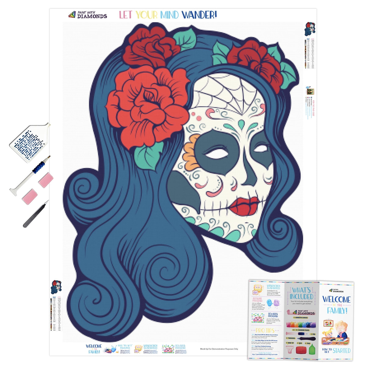Female Sugar Skull — Diamond Painting Kit