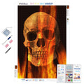 Flaming Skull And Crossbones — Diamond Painting Kit