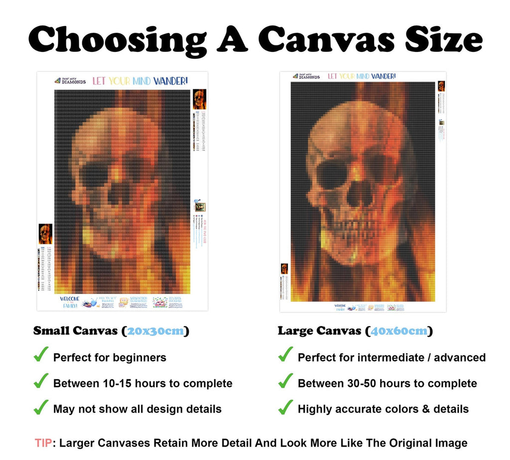 Flaming Skull And Crossbones — Diamond Painting Kit