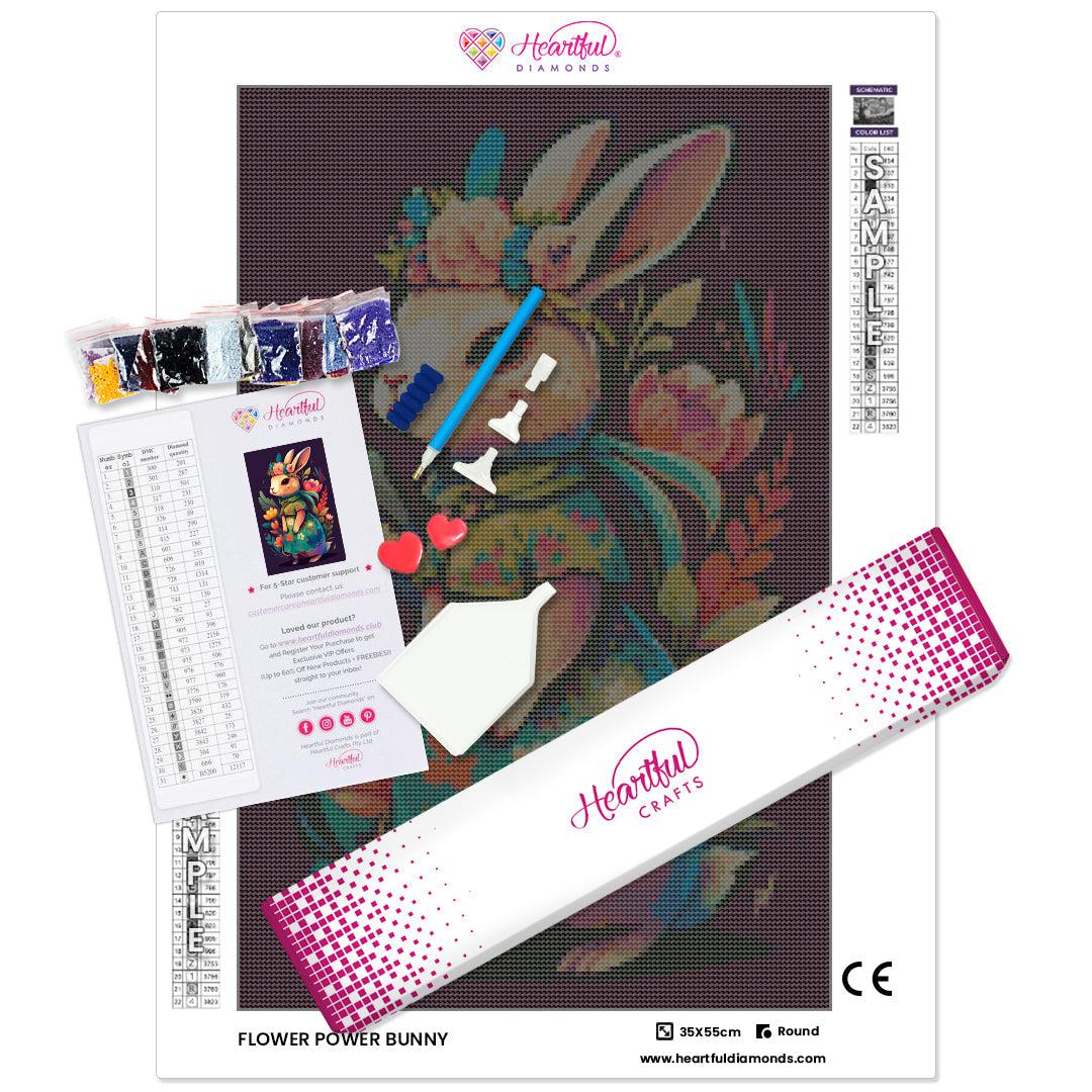 Flower Power Bunny — Diamond Painting Kit