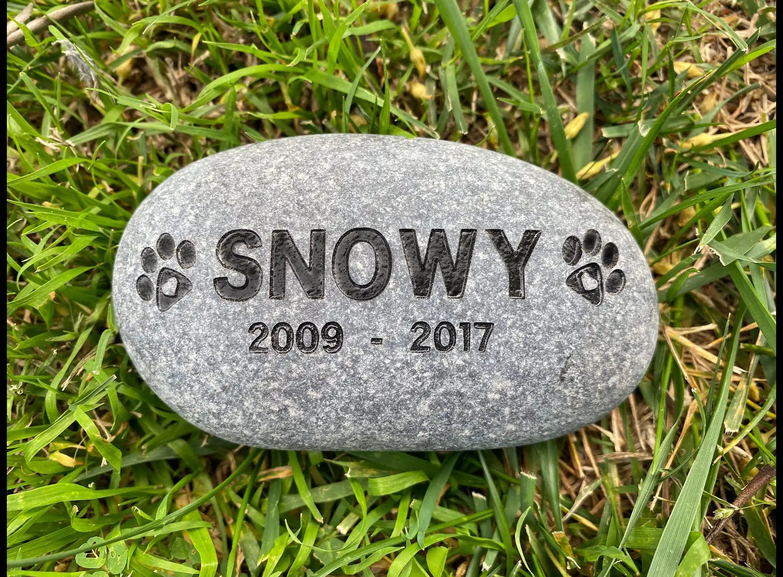 Pet Grave Marker Custom Engraved Pet Memorial Stone Paw Prints