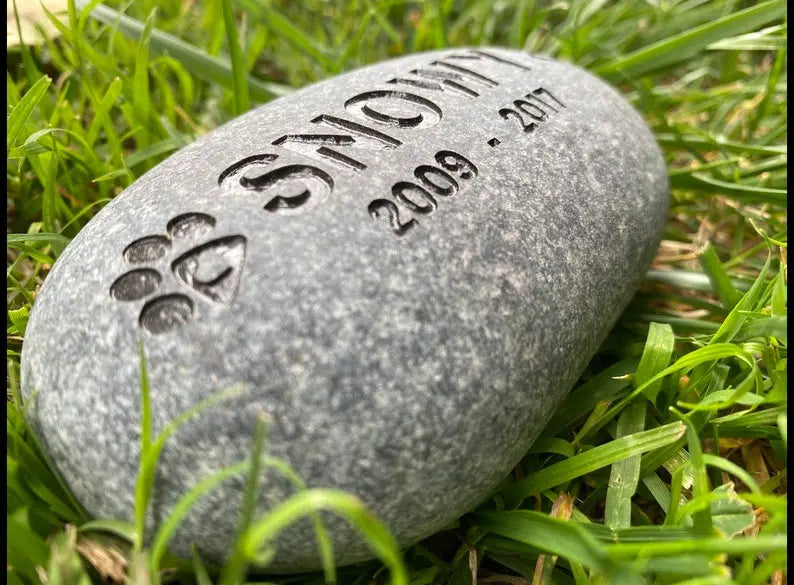 Pet Grave Marker Custom Engraved Pet Memorial Stone Paw Prints