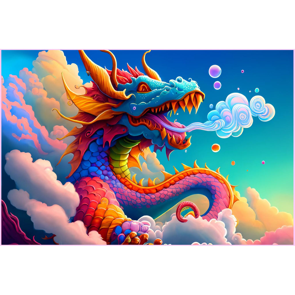 Happy Dragon in Sky — Diamond Painting Kit
