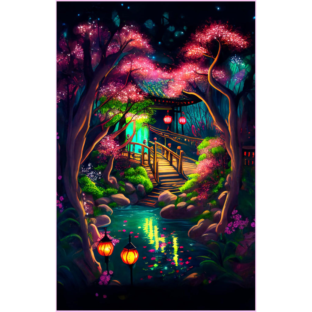 Illuminated Japanese Garden — Diamond Painting Kit