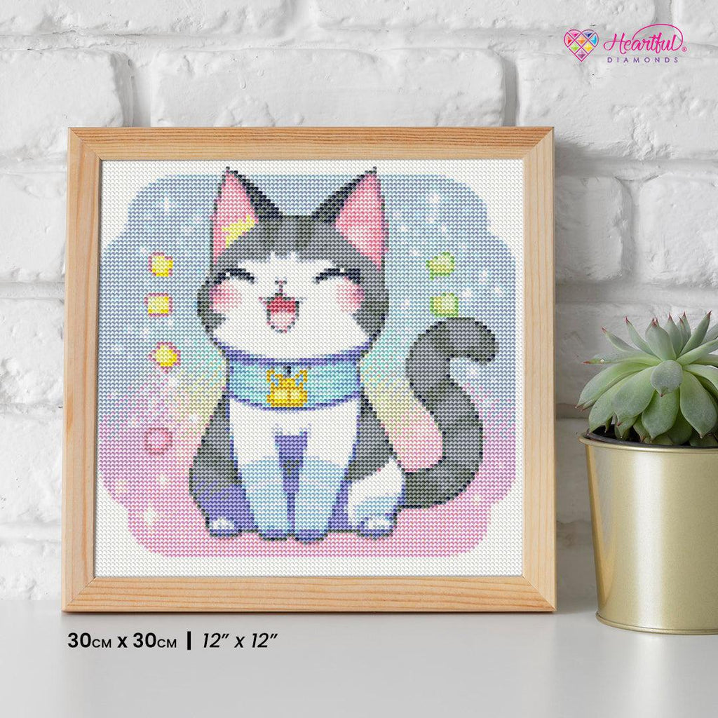 Happy Kawaii Cat — Starter Diamond Painting Kit