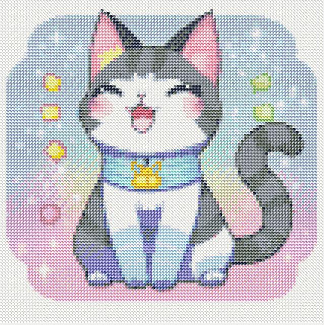 Happy Kawaii Cat — Starter Diamond Painting Kit