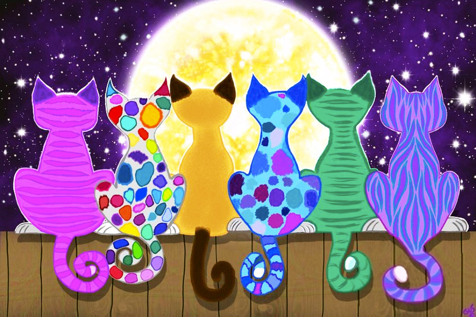 Moon Shadow Meow — Diamond Painting Kit