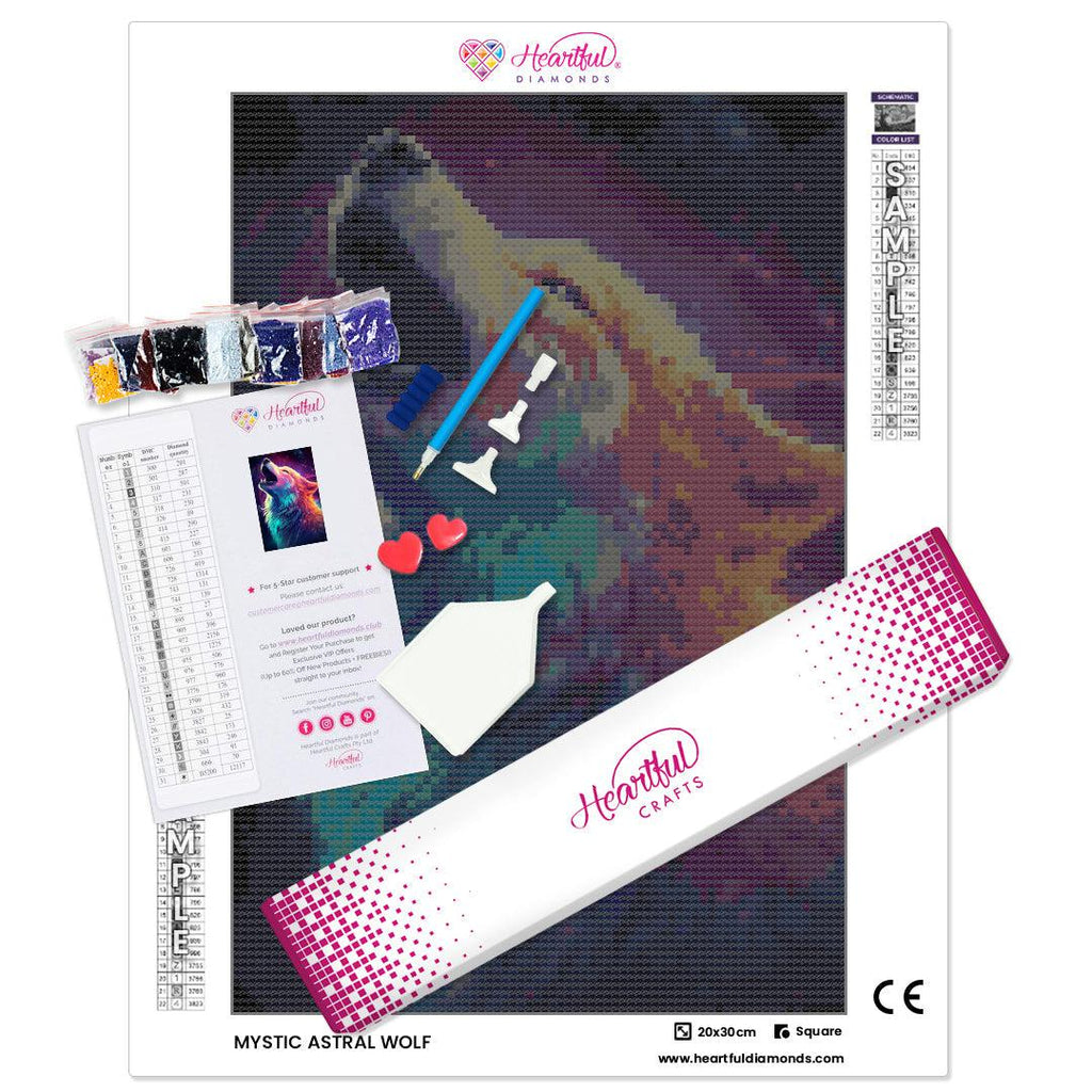 Mystic Astral Wolf — Starter Diamond Painting Kit