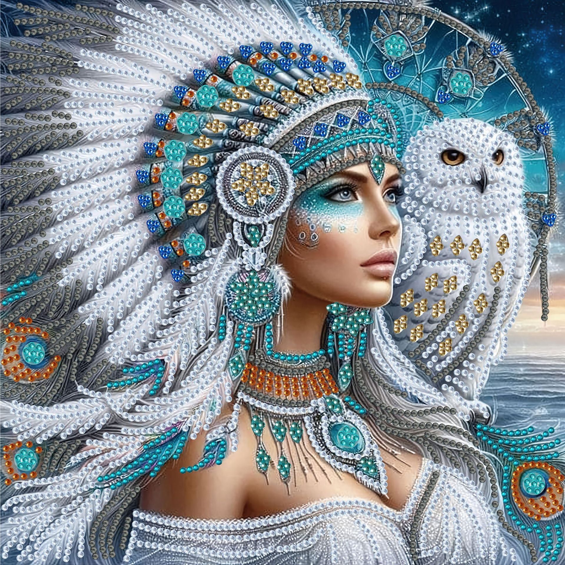 Star Moon Muse Shaped Diamond Painting 30x30cm