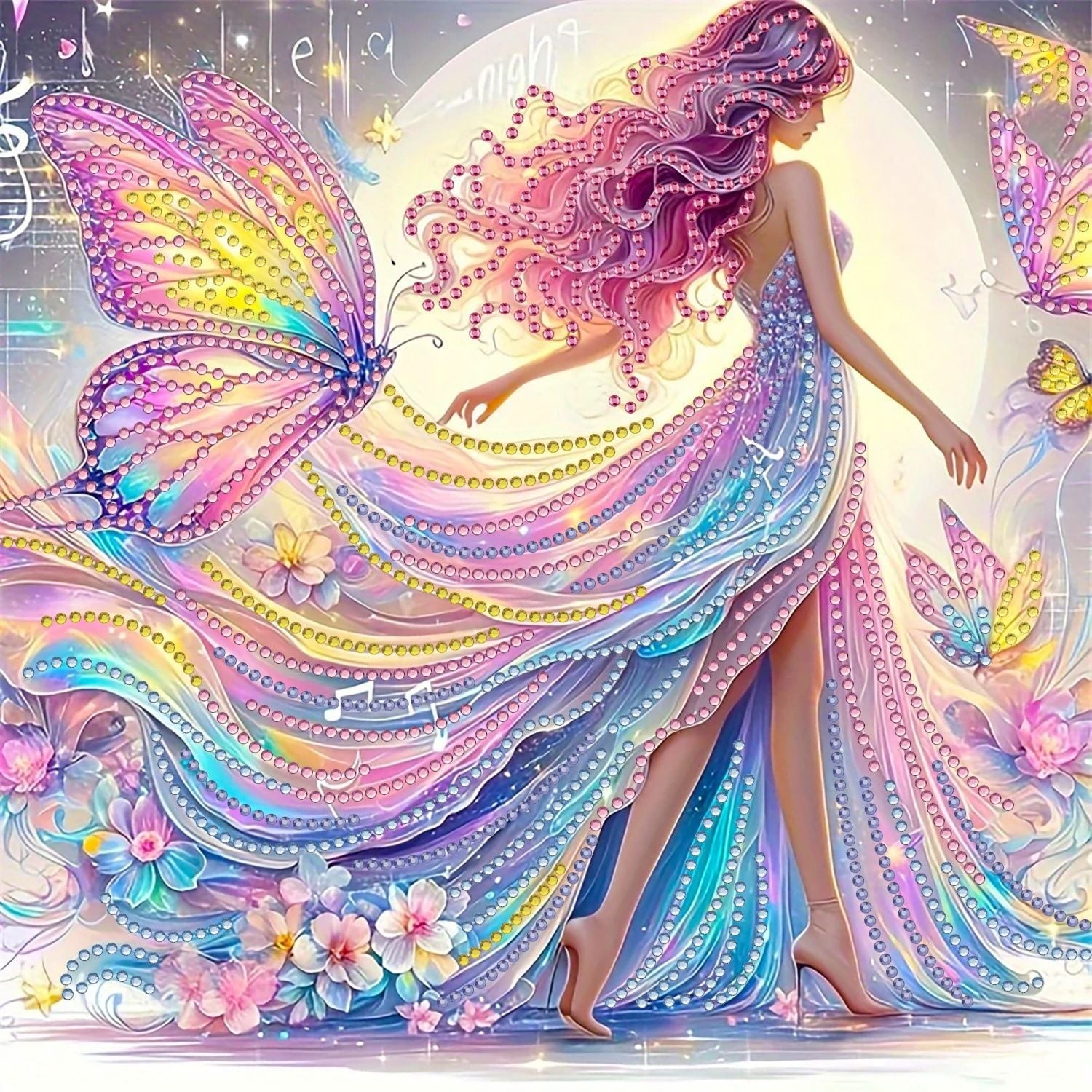 Star Moon Muse Shaped Diamond Painting 30x30cm