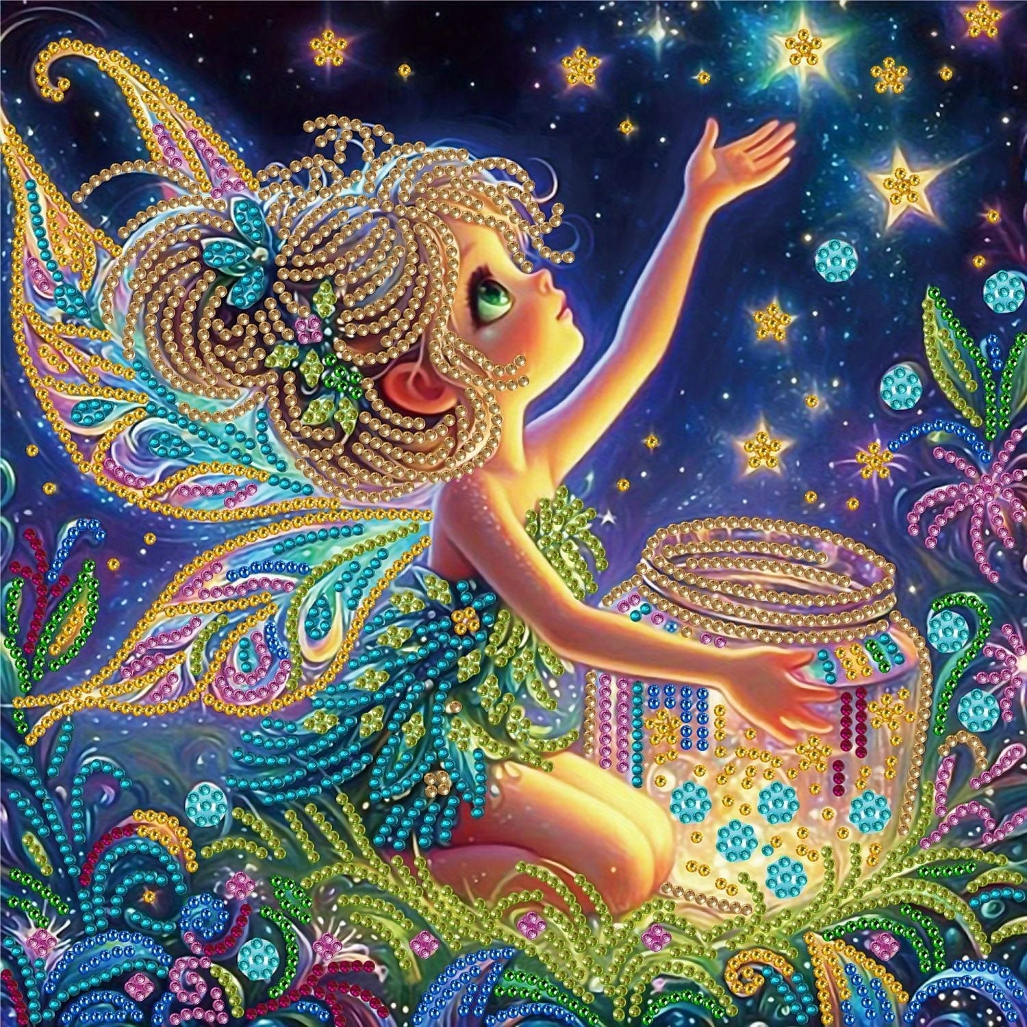 Star Moon Muse Shaped Diamond Painting 30x30cm