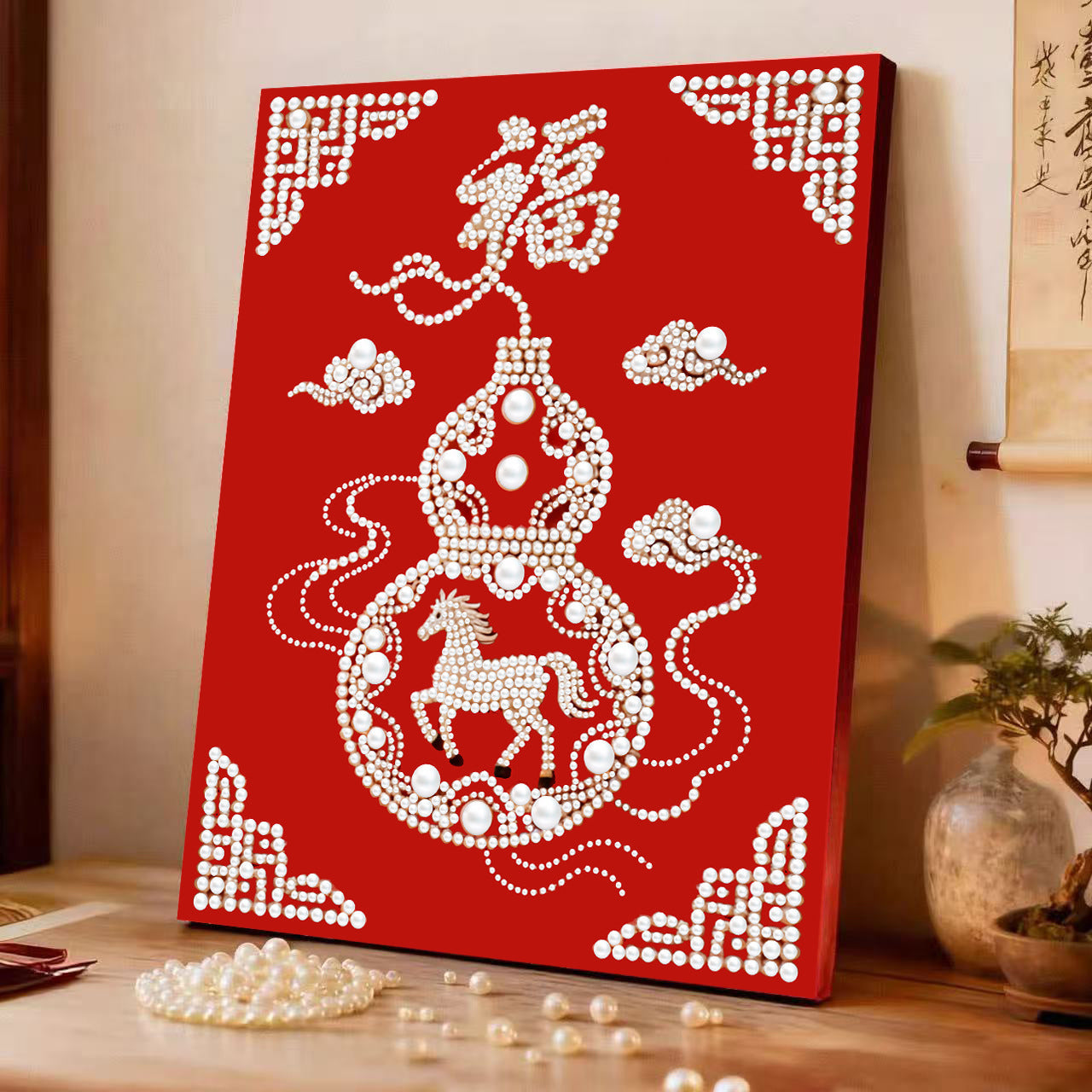 Pearl Painting Fu Lu (Good Fortune) #014
