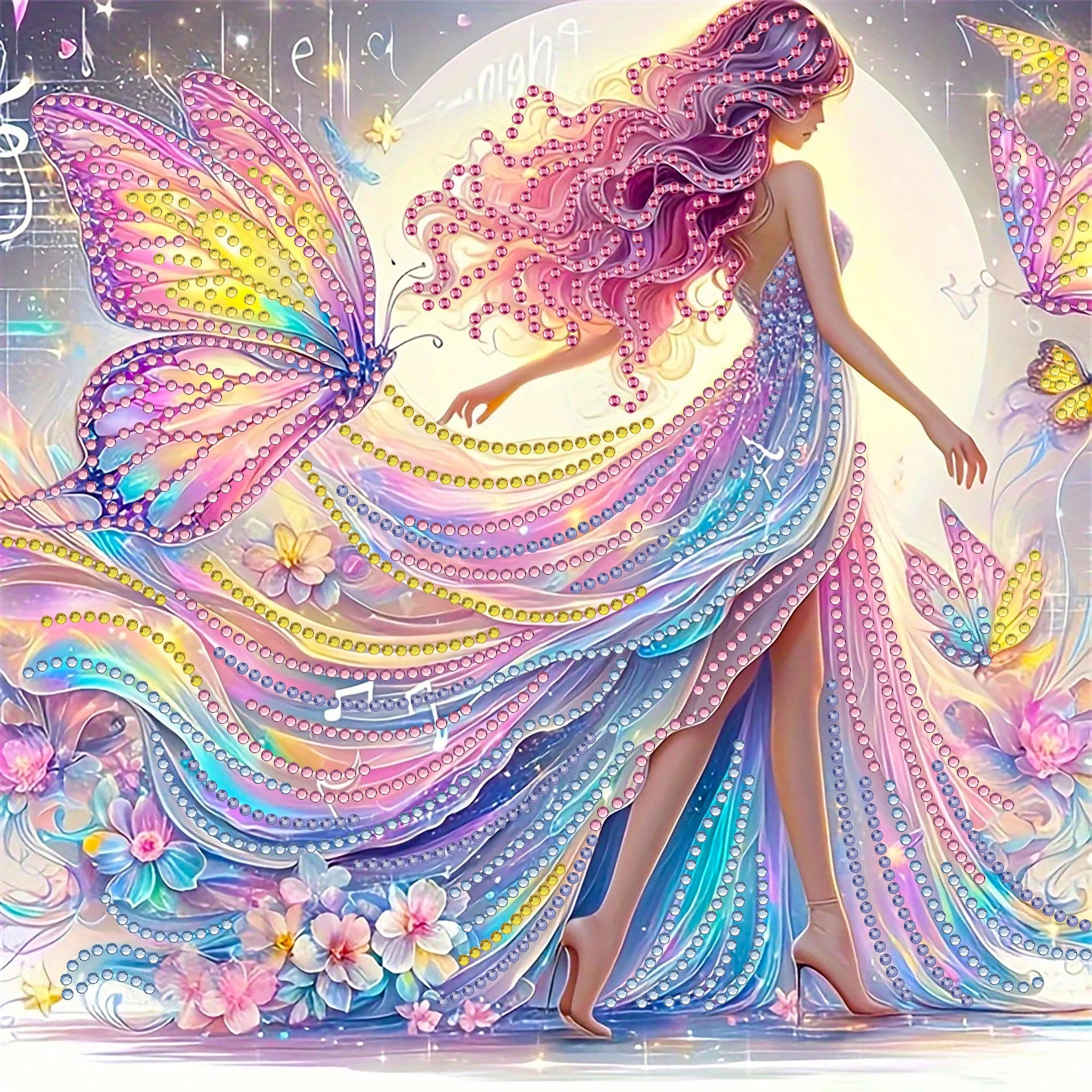 Star Moon Muse Shaped Diamond Painting 30x30cm