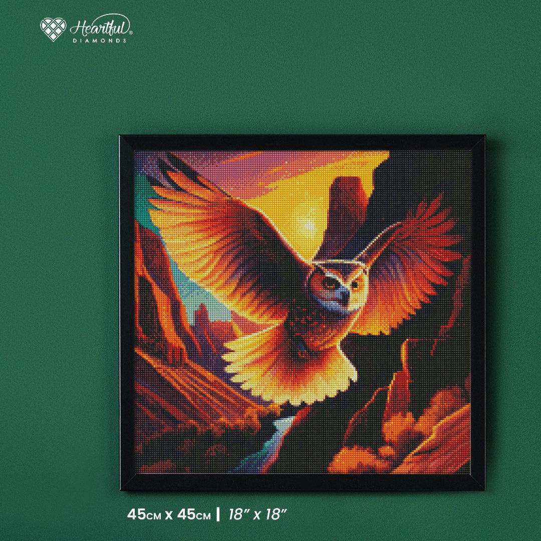 Majestic Owl Over Canyons — Diamond Painting Kit