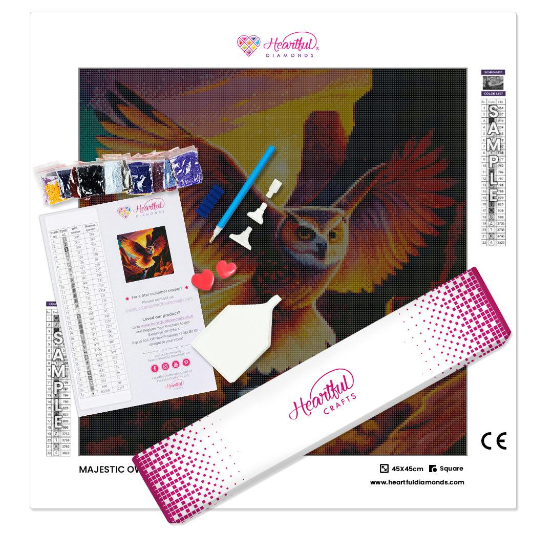 Majestic Owl Over Canyons — Diamond Painting Kit