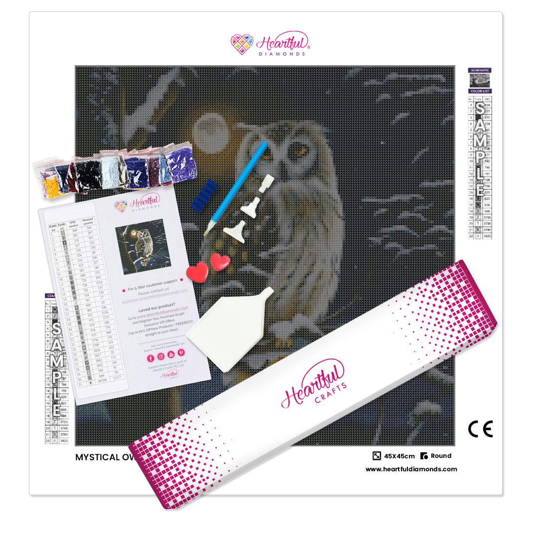 Mystical Owl in Winter Night — Diamond Painting Kit