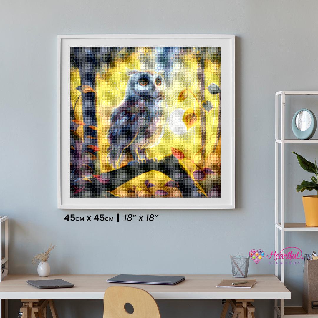 Mystical Owl in Forest — Diamond Painting Kit