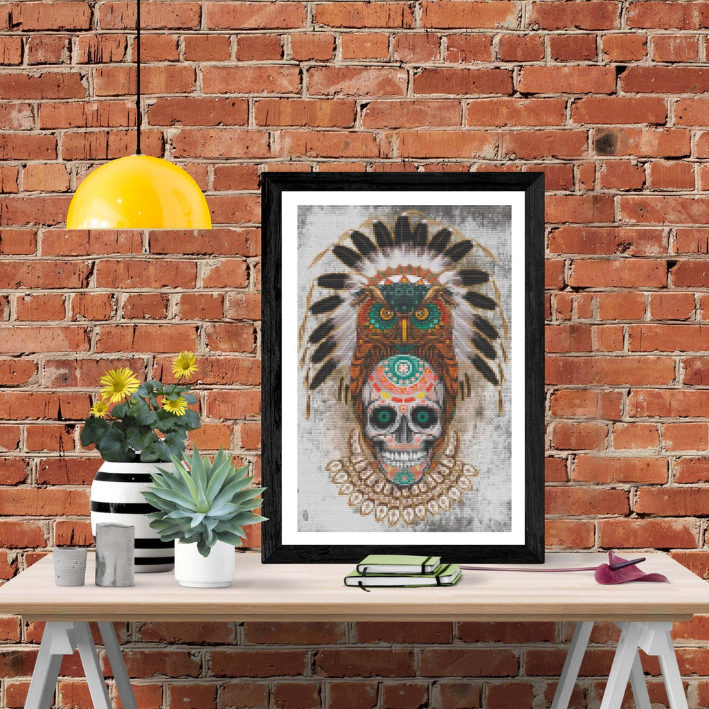 Owl Sugar Skull — Diamond Painting Kit